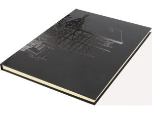 dummyboek Kangaro A4 blanco, katerngenaaid, hard cover, zwart met print, 140grs